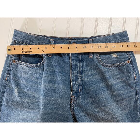 J. Crew High Rise Straight Denim Blue Jeans Button Fly - Size Women's 30 - Picture 6 of 8